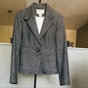 LL Bean Shetland Herringbone Dog Blazer